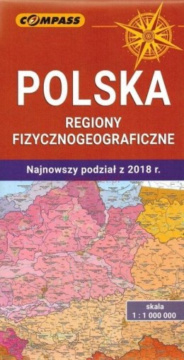 Mapa - Polska regiony fizycznogeograficzne