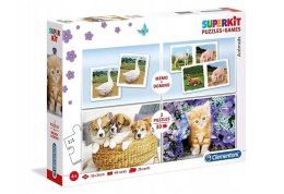 Superkit puzzle 2x30 + memo + domino Zwierzęta
