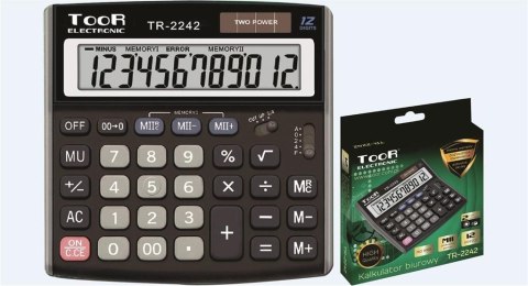 Kalkulator biurowy 12-pozycyjny TR-2242 TOOR Kalkulator biurowy 12-pozycyjny TR-2242 TOOR