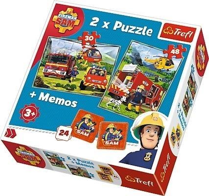 Puzzle 2w1 + memos Strażacy w akcji TREFL