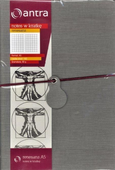 Notes A5 kratka Renesans szary