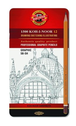 Komplet ołówków grafitowych KOH-I-NOOR 1502/III Technic 5B-5H 12szt.
