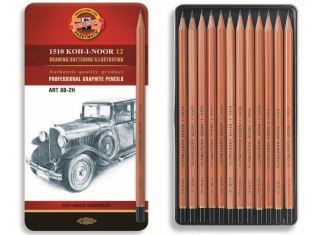Ołówki grafitowe KOH-I-NOOR komplet 12szt. 8B - 2H