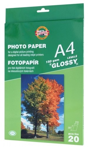 Papier fotograficzny KOH-I-NOOR błyszczący A4 20k. 150g