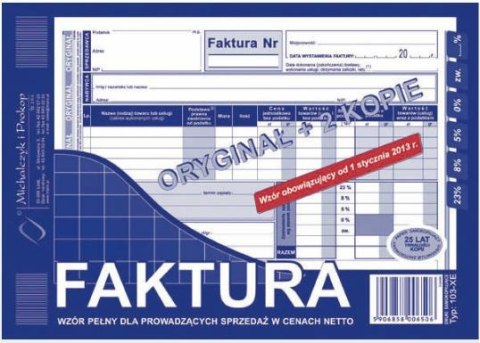 Druk-faktura VAT A5 1+2 kopie (103-XE) Druk-faktura VAT A5 1+2 kopie (103-XE)