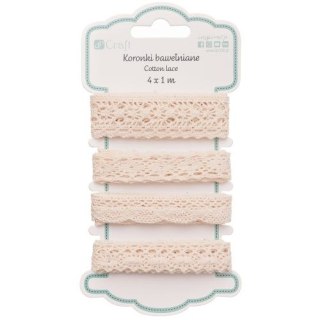 Koronki bawełniane DPCRAFT 4 x 1m Antique beige