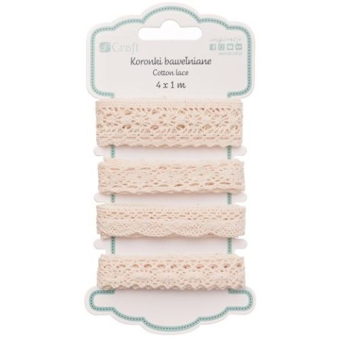 Koronki bawełniane DPCRAFT 4 x 1m Antique beige Koronki bawełniane DPCRAFT 4 x 1m Antique beige