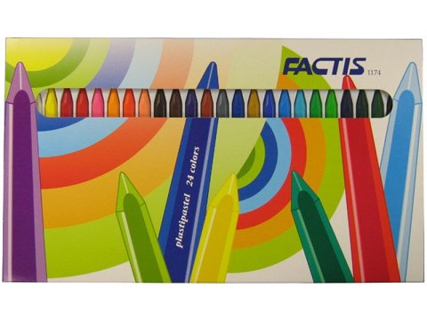 Kredki pastele plastikowe 24 kolory FACTIS Kredki pastele plastikowe 24 kolory FACTIS