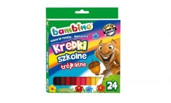 Kredki szkolne BAMBINO trójkątne 24 kolory Kredki szkolne BAMBINO trójkątne 24 kolory