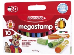 Pisaki - pieczątki 10 kolorów FIBRACOLOR Mega Stamp