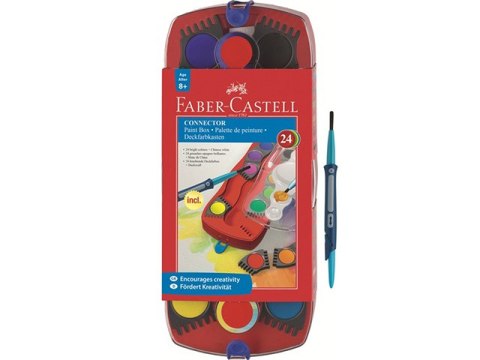 Farby szkolne 24 kolorów FABER-CASTELL Connector w kasecie