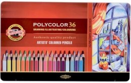 Kredki KOH-I-NOOR Polycolor, metalowe opakowanie 36 kolorów