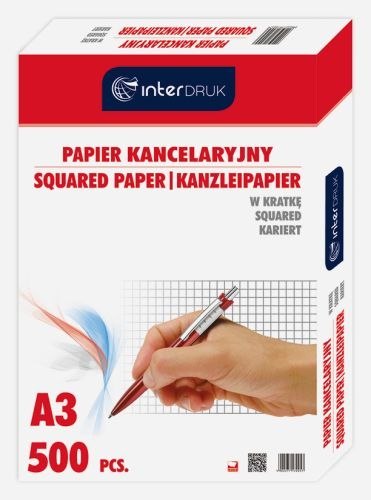 Papier kancelaryjny A3 500k. INTERDRUK kratka Papier kancelaryjny A3 500k. INTERDRUK kratka