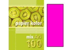 Papier ksero kolorowy A4 100k. KRESKA różowy (fluo)