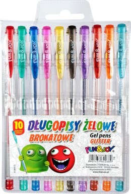 Długopisy żelowe brokatowe FUN&JOY 10 kolorów