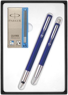 Komplet Parker Vector Niebieski pióro/długopis/naboje