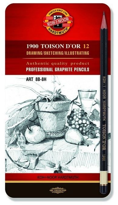 Komplet ołówków grafitowych KOH-I-NOOR Toison D&#39;or 12szt. 8B-8H