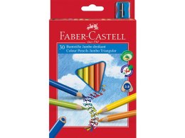 Kredki FABER-CASTELL Jumbo trójkątne 30 kolorów + temperówka