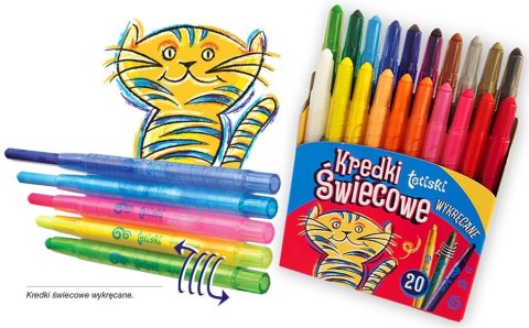 Kredki świecowe wykręcane TETISKI 20 kolorów Kredki świecowe wykręcane TETISKI 20 kolorów