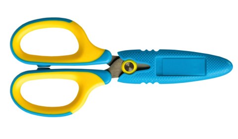Nożyczki szkolne TETIS 5 1/4" żółto-niebieskie - blister