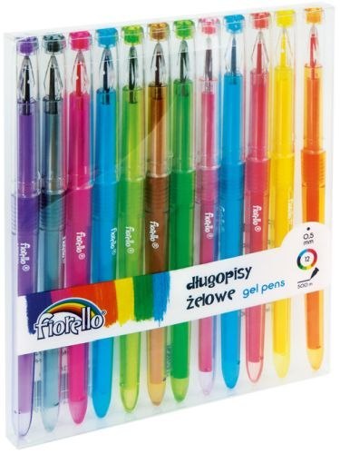 Długopisy żelowe FIORELLO neonowe 12 kolorów Długopisy żelowe FIORELLO neonowe 12 kolorów