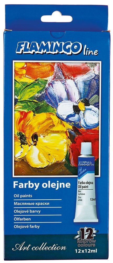 Farby olejne FLAMINGO 12 kolorów Farby olejne FLAMINGO 12 kolorów