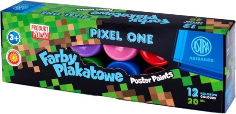 Farby plakatowe ASTRA 12 kolorów 20ml - Pixel One Farby plakatowe ASTRA 12 kolorów 20ml - Pixel One
