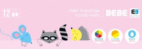 Farby plakatowe INTERDRUK BxB Kids pastel 12 kolorów Farby plakatowe INTERDRUK BxB Kids pastel 12 kolorów