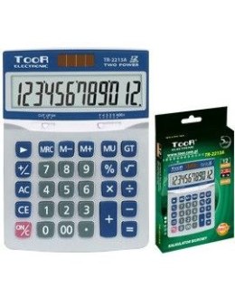 Kalkulator biurowy TooR TR-2213A -12 pozycji, metalową pokrywą