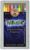 Kredki KOH-I-NOOR Progresso Magic 12 kolorów, metalowe etui