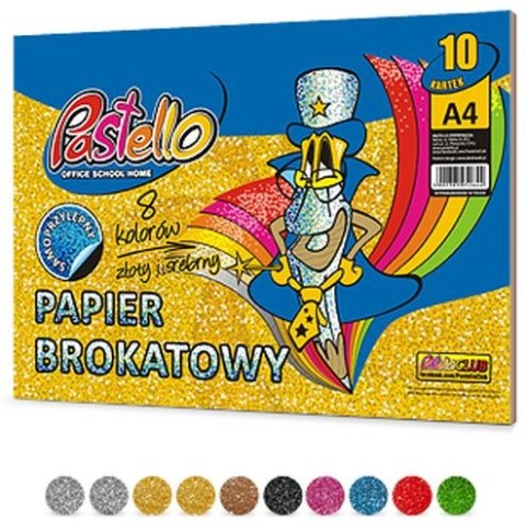 Papier brokatowy samoprzylepny A4 10k. PASTELLO Papier brokatowy samoprzylepny A4 10k. PASTELLO