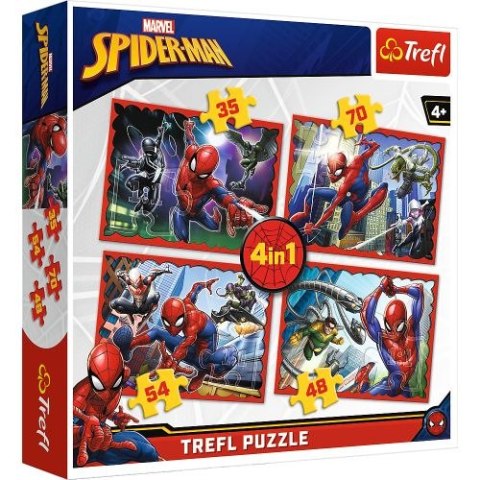 Puzzle "4w1" TREFL W sieci Spider-mana