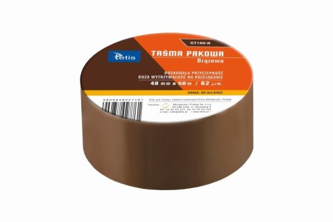 Taśma pakowa TETIS GT100 brązowa 48mm x 50m Taśma pakowa TETIS GT100 brązowa 48mm x 50m