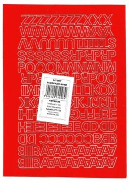 Cyfry samoprzylepne ART-DRUK 10mm czerwone Helvetica 10 arkuszy