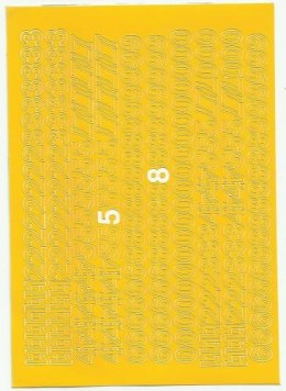 Cyfry samoprzylepne ART-DRUK 10mm żółte Helvetica 10 arkuszy