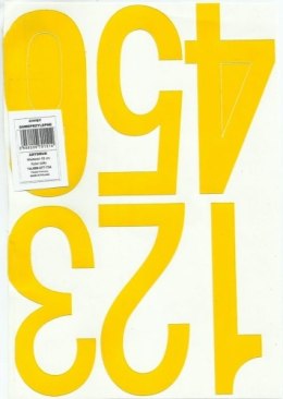 Cyfry samoprzylepne ART-DRUK 120mm żółte Helvetica 10 arkuszy