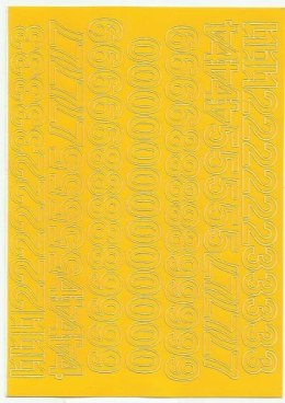 Cyfry samoprzylepne ART-DRUK 15mm żółte Helvetica 10 arkuszy