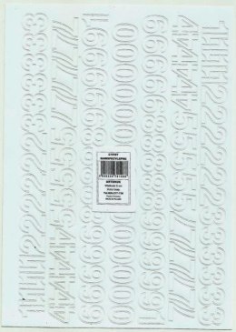 Cyfry samoprzylepne ART-DRUK 20mm białe Helvetica 10 arkuszy