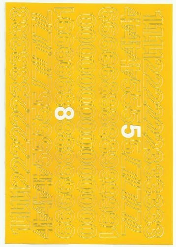 Cyfry samoprzylepne ART-DRUK 20mm żółte Helvetica 10 arkuszy