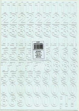 Cyfry samoprzylepne ART-DRUK 25mm białe Helvetica 10 arkuszy