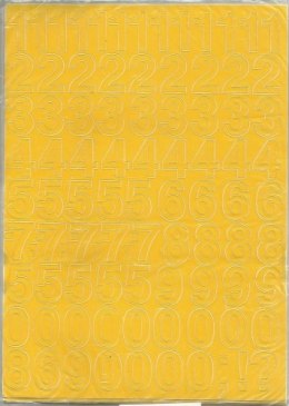 Cyfry samoprzylepne ART-DRUK 25mm żółte Helvetica 10 arkuszy