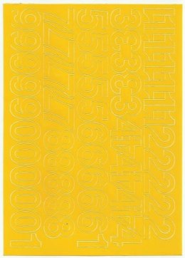 Cyfry samoprzylepne ART-DRUK 30mm żółte Helvetica 10 arkuszy
