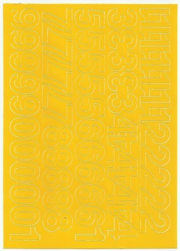 Cyfry samoprzylepne ART-DRUK 30mm żółte Helvetica 10 arkuszy