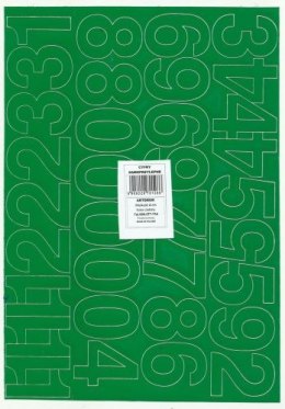 Cyfry samoprzylepne ART-DRUK 40mm zielone Helvetica 10 arkuszy