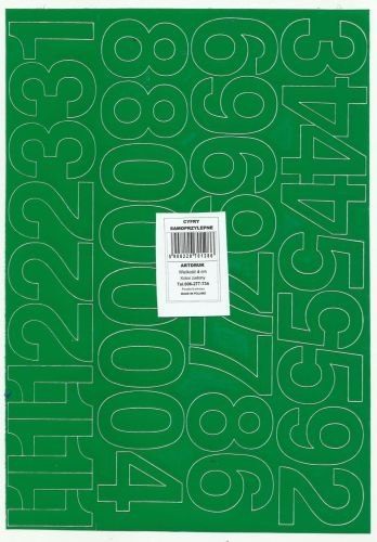 Cyfry samoprzylepne ART-DRUK 40mm zielone Helvetica 10 arkuszy
