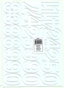 Cyfry samoprzylepne ART-DRUK 50mm białe Helvetica 10 arkuszy
