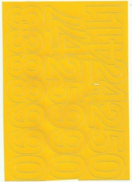 Cyfry samoprzylepne ART-DRUK 50mm żółte Helvetica 10 arkusze