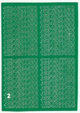 Cyfry samoprzylepne ART-DRUK 7mm zielone Helvetica 10 arkuszy