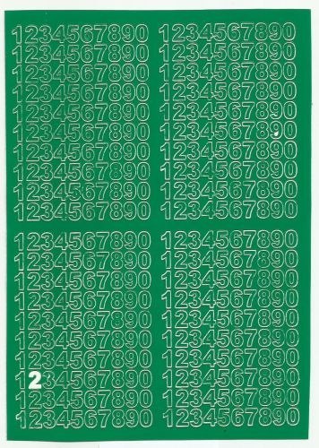 Cyfry samoprzylepne ART-DRUK 7mm zielone Helvetica 10 arkuszy