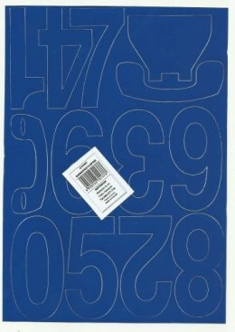 Cyfry samoprzylepne ART-DRUK 80mm niebieskie Helvetica 10 arkuszy